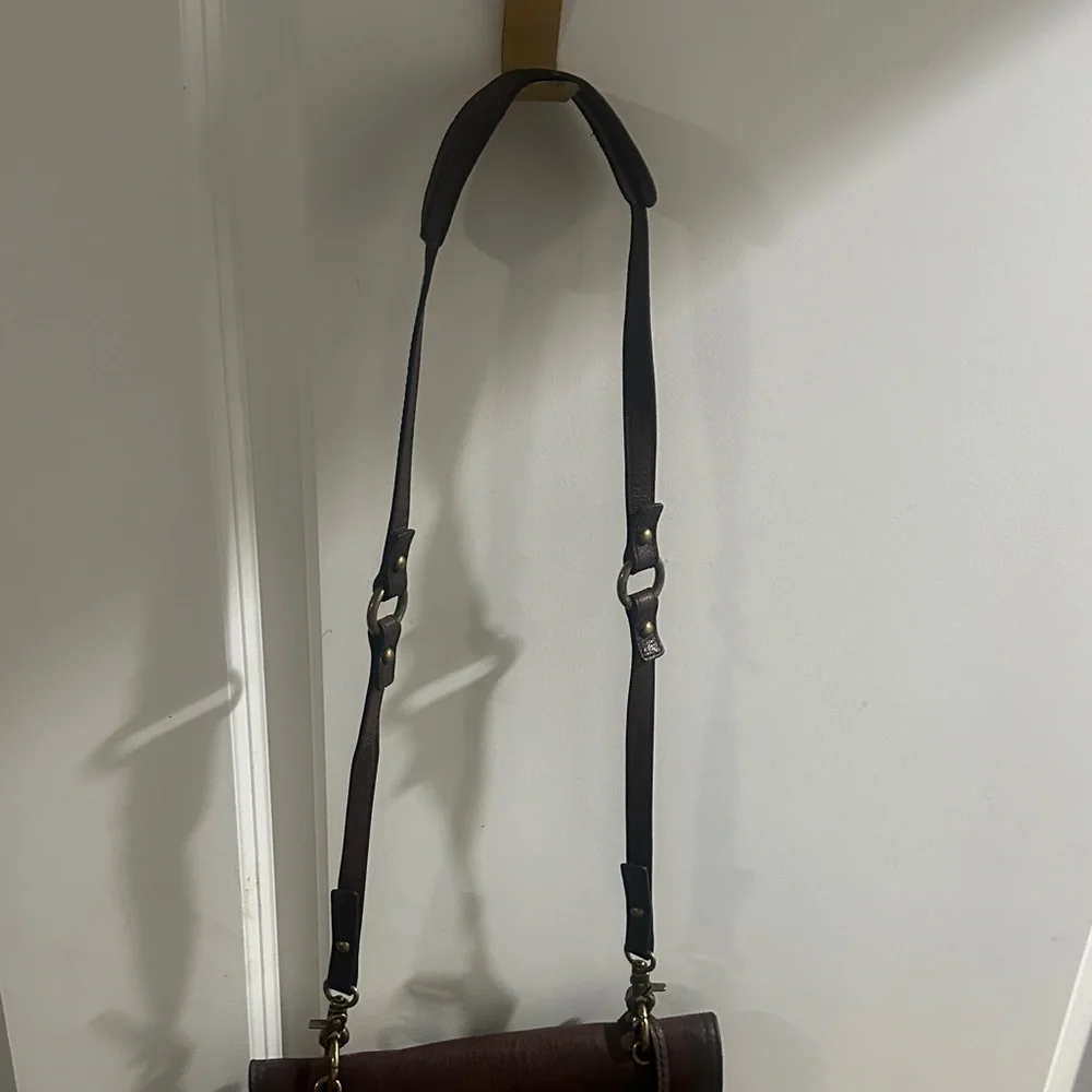 Frye Brown Leather Studded Crossbody Bag Boho Western Distressed Purse